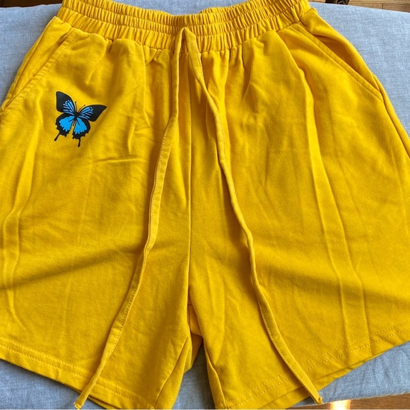 Yellow Shorts w/ butterfly - Picture 3 of 3